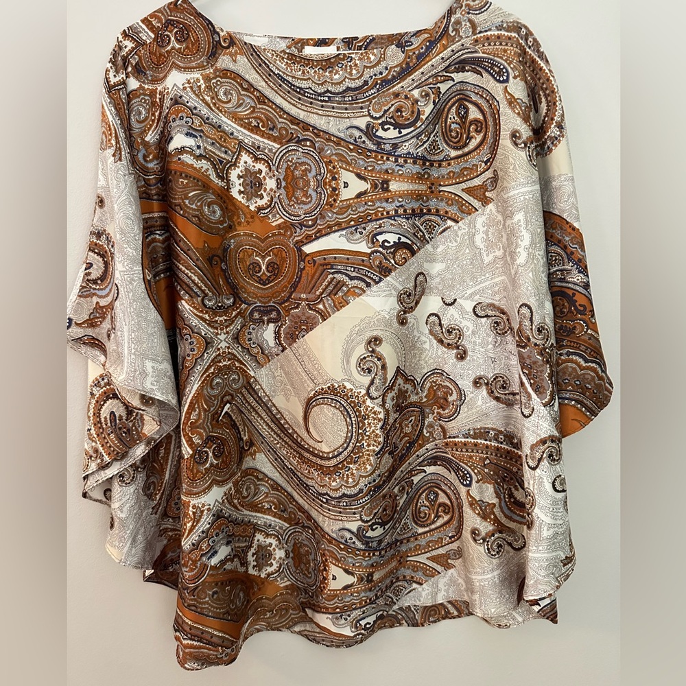 Chico's Minerva Blouse Gold Medium EUC - Picture 2 of 7